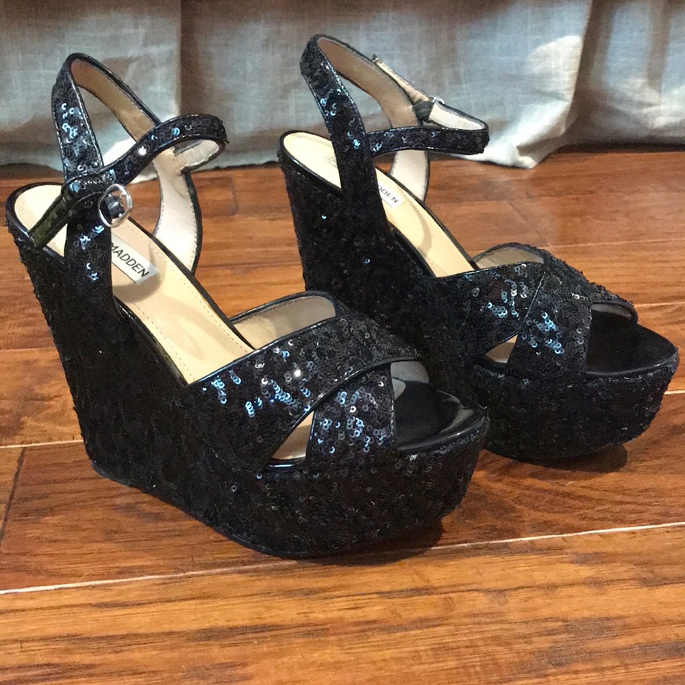 Steve Madden Sequin Wedge Heels